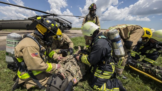 RAF, USAF, and Romanian fire crews prepare for the worst