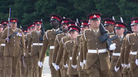 137 Java Battery during a ceremony to mark their reformation at Baker Barracks, Thorney Island