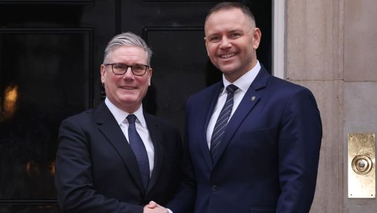 Prime Minister Keir Starmer welcomed Polish President Karol Nawrocki for his first visit to Downing Street