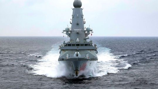 HMS Dragon in the eastern Mediterranean