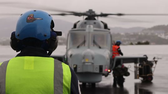 A Wildcat helicopter on the ground during Ex Tamber Shield in Norway (Picture: BFBS)