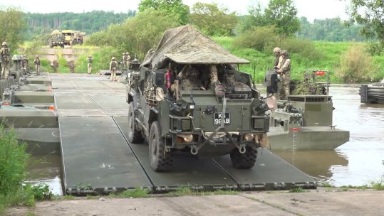River crossing drills on Exercise Rhino Storm (Picture: BFBS)