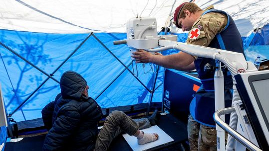 16 Medical Regiment deployed Turkoglu Turkey earthquake 160223 CREDIT MOD