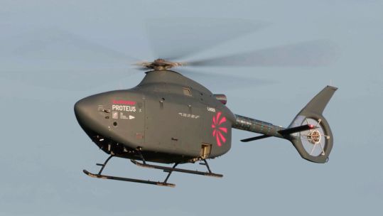 The Proteus autonomous full-size helicopter takes flight for the first time
