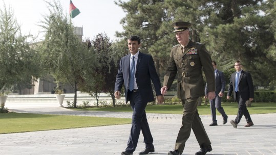 Former Army Chief of Staff Qadam Shah Shahim (left)