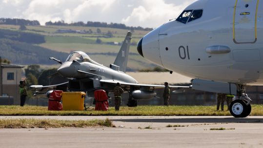 The Typhoon Air Wing also exercised its ability to deploy aircraft away from their main operating bases (Picture: RAF)