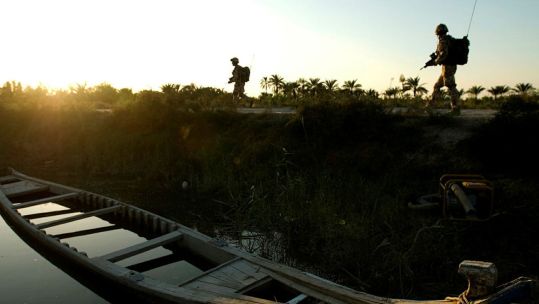 17022026 Foot patrol with 1st Battalion the Fusileers on Leaf Island, Basrah Province, Iraq CREDIT MOD