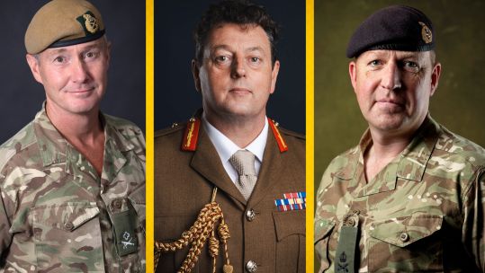 Lt Gen Zac Stenning, Lt Gen Simon Hamilton, and Lt Gen Mike Elviss (left to right) will have direct responsibilities to the Chief of the Defence Staff 