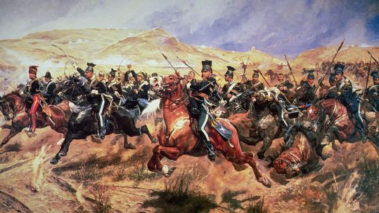 The Charge of the Light Brigade, painted in 1894 by Richard Caton Woodville Jr, has become one of the iconic visual representations of the famous charge at the Battle of Balaclava in 1854 (Picture: Alamy)