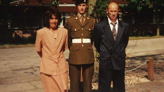 Private Sean Benton and family