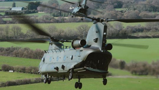 Chinooks from 18 Squadron based at RAF Odiham take part in Exercise Pegasus Exchange 26 which sees them operate alongside the French Air & Space Force