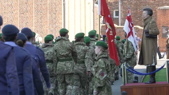 She spent time talking with the pupils, representing all three services