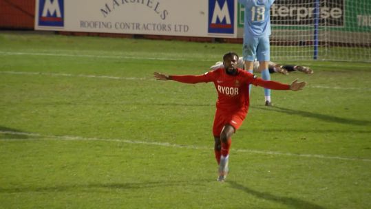 18032026Bryant Polius celebrates Army winner v RAF Credit BFBS.jpg 