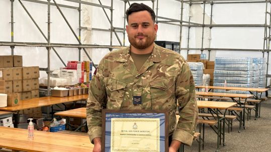 Flight Lieutenant Kay McBride, from the Contract Management Team, said Cpl White had been pivotal in feeding RAF Akrotiri (Picture: BFBS)
