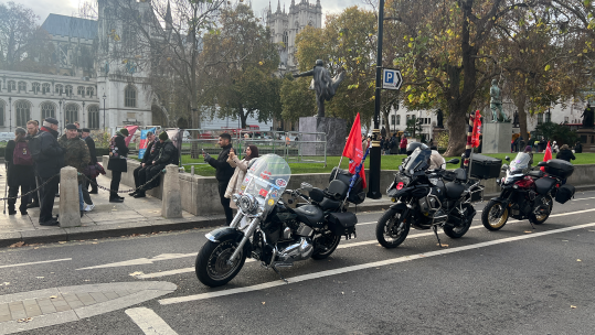 The Northern Ireland Veterans Movement organised a protest outside Parliament in 2025 to criticise the Legacy Bill (Picture: BFBS)