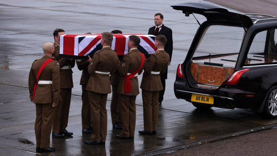 Ramp ceremony for LCpl Hooley at Brize Norton