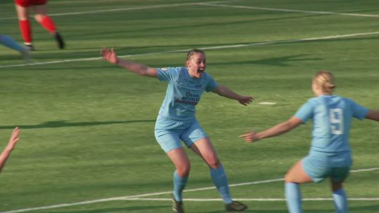 19032026 Abi Hayes goal celebration for RAF v Army Credit BFBS.jpg