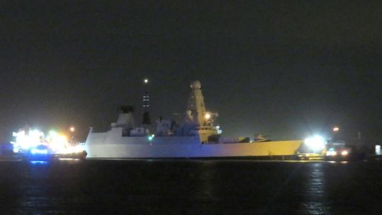 HMS Dragon departs Gibraltar 