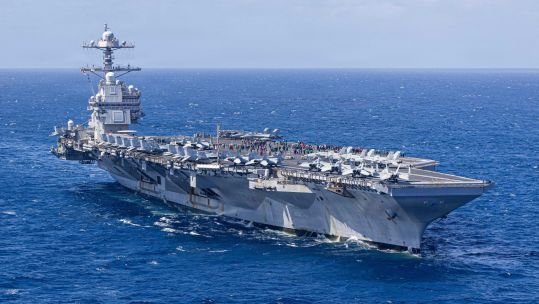 According to senior US officials, the aircraft carrier will be docked at the Naval Support Activity Souda Bay for more than a week