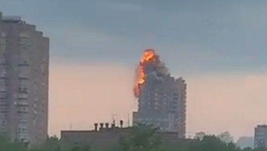 The drone strikes have meant that Moscow's inhabitants are getting a taste of the Ukraine war (Picture: Russian social media)