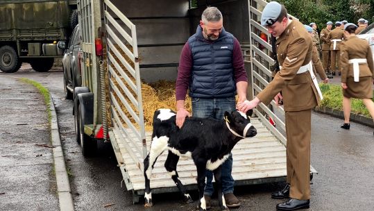 Sgt Buttercup was presented to personnel ahead of a parade through Wincanton.