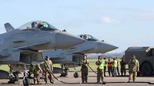 Typhoons refuelling with engine still running