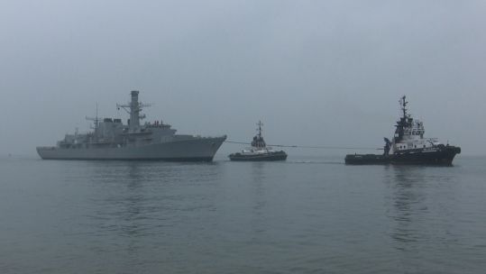 Last year, HMS Iron Duke tracked Russian ships in the English Channel (Picture: BFBS)