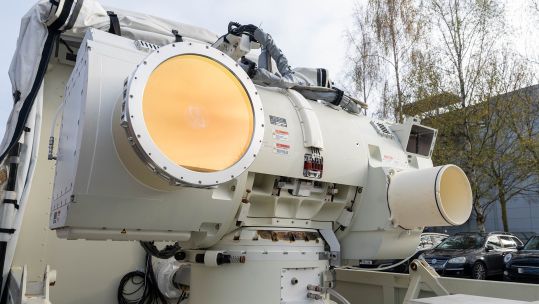 The DragonFire laser system was shown to the media at the MBDA facility in Stevenage