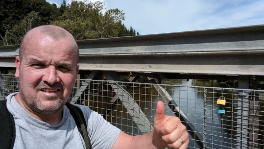 Army Air Corps Veteran, Cass, at Pooley Bridge