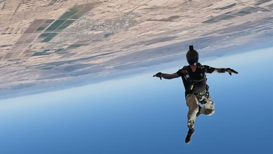The Parachuting Test Team in Arizona CREDIT RAF