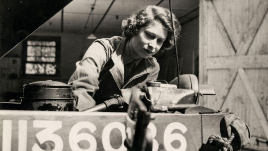 Princess Elizabeth training with the Auxiliary Territorial Service as a mechanic during the Second World War