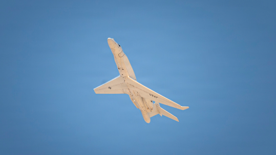 The EA-37B Compass Call, which uses the callsign "Shock55", is a US electronic warfare aircraft designed to disrupt enemy command and control communications and navigation systems (Picture: DVIDS)