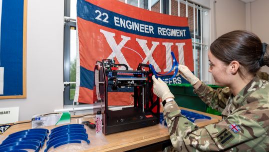 22 Engineer Regiment 3D Printing PPE Components CORONAVIRUS 21042020 CREDIT MOD