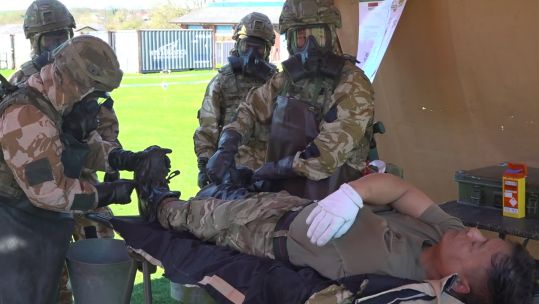 Anyone dealing with a casualty who's been exposed to CBRN contaminants must protect themselves as well