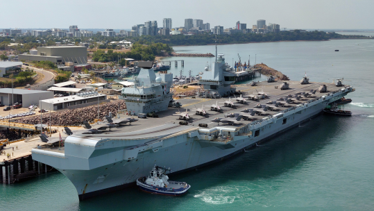 230725 HMS Prince of Wales, visits Darwin in Australia’s Northern Territory CRED ROYAL NAVY