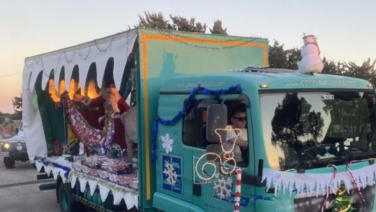 Father Christmas was spotted spreading festive cheer at the UK's largest overseas base 