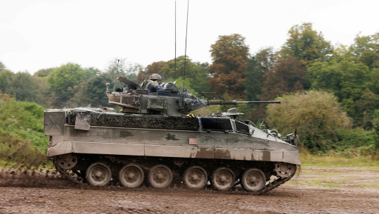 Crew inside the FV510 Warrior British armoured vehicle mistakenly fired at the Challenger 2 