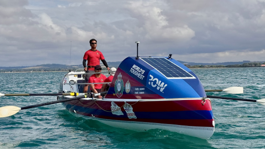 For the first-time ever, an all-Gurkha team is taking part in the World's Toughest Row across the Atlantic (Picture: BFBS)