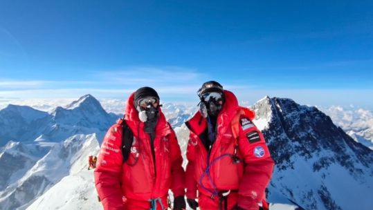 On May 23, after over a year of planning and preparation, the team reached the summit of Everest (Picture: Vincent Sulaiman)