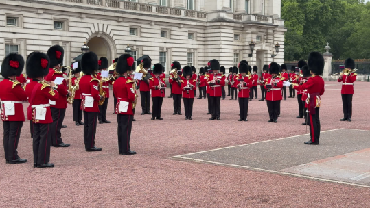 Coldstream Guards play 9 to 5 in tribute to Dolly Parton (Picture: BFBS)