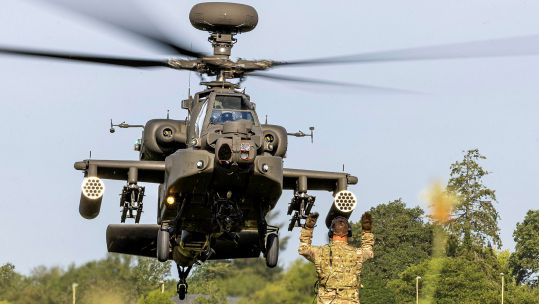 Attack drones could soon be supporting AH-64Es on training missions and operations (Picture: MOD)