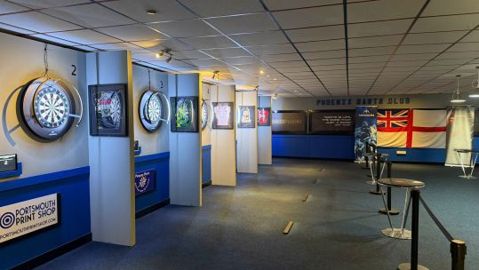 28022026 Phoenix Darts Club in Waterlooville set up for first ever Royal Navy Darts championship Credit Royal Navy Darts Association.jpg