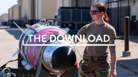 US JDAM bomb is loaded onto a B-2 bomber Download TN (Picture: US Department of War)