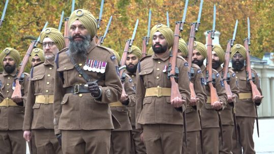 291025 1914 Sikhs at Wellington Barracks CREDIT BFBS