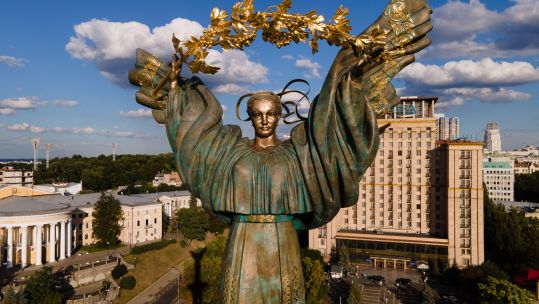 Monument on Independence Square in Kyiv, Ukraine