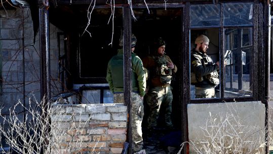 2P287HG Ukrainian serviceman of the 1st Independent Tank Brigade operates a drone, as Russia's attack on Ukraine continues, near the frontline of Vuhledar, in Donetsk
