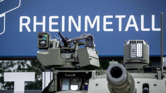 2XCGG66 Rheinmetall booth Eurosatory 2024 Armaments Fair Paris France 120724 CREDIT Alamy