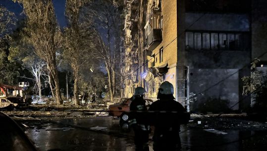2XRYFNP Consequences of a downed Ukrainian Armed Forces (AFU) missile falling on a residential multi-storey building in the Railway District of Kursk 150824 CREDIT Sipa US Alamy Stock Photo 