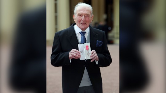 Johnny Johnson with his MBE