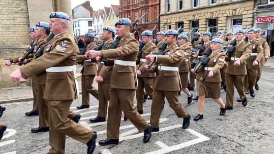 3 REGIMENT ARMY AIR CORPS Freedom Parade celebrations 50th anniversary through the town Bury St Edmunds 31032022 CREDIT BFBS.jpeg